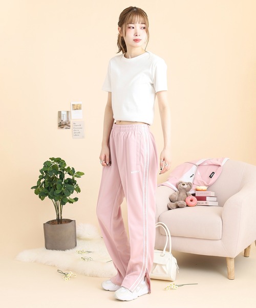 NERDY スウェットパンツ ジャージ ロゴテープトラックパンツ