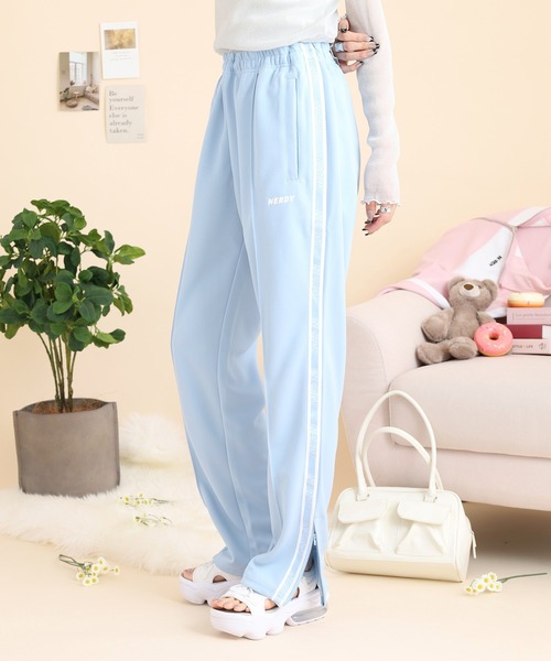 NERDY スウェットパンツ ジャージ ロゴテープトラックパンツ