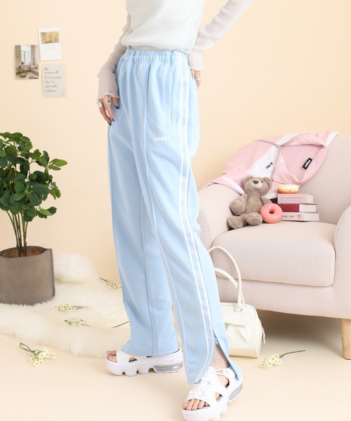 NERDY スウェットパンツ ジャージ ロゴテープトラックパンツ