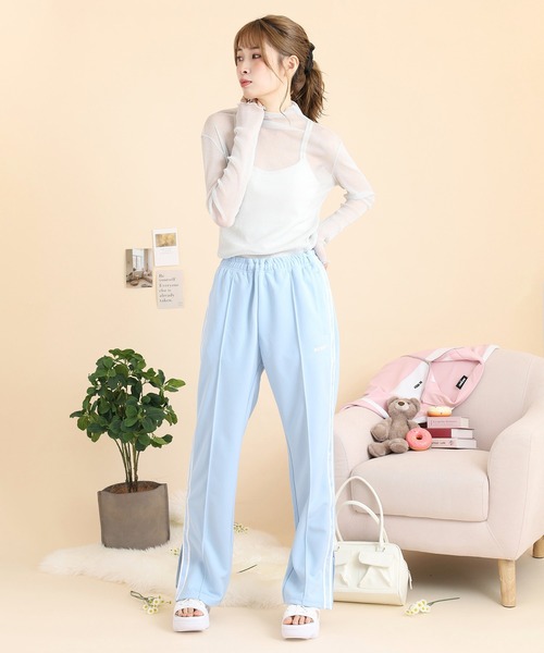 むーでぃー出品 NERDY スウェットパンツ ジャージ ロゴテープトラックパンツ