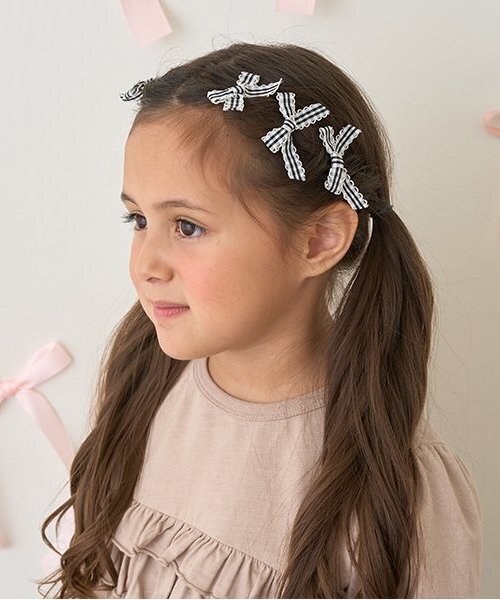ヘアクリップ チェックリボンちびヘアクリップ6Pセット : ZOZOTOWN