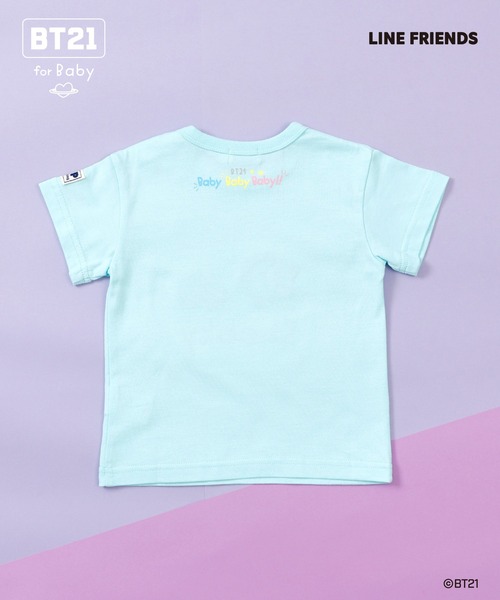 TheBONEZキッズTシャツ140水色キャップセット新品バクプリパステル激レア KP tシャツ 「BT21」アップリケ半袖Tシャツ キッズ 子供服 男の子