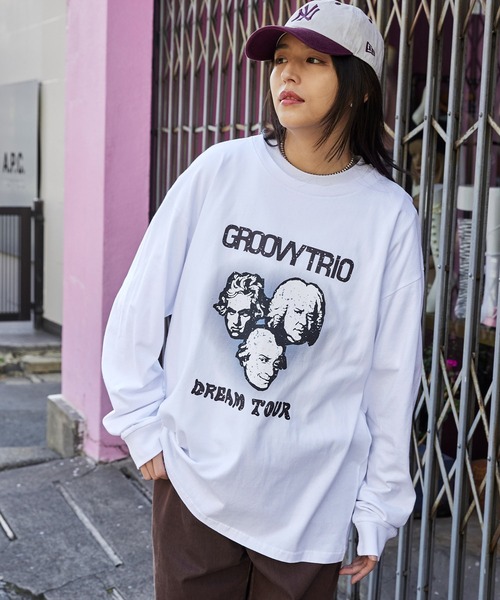「MONO-MART」 長袖Tシャツ L ホワイト メンズ