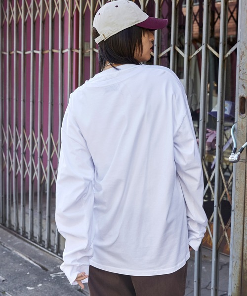 「MONO-MART」 長袖Tシャツ L ホワイト メンズ