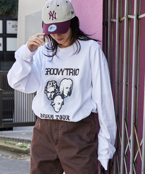 「MONO-MART」 長袖Tシャツ L ホワイト メンズ