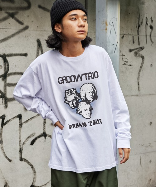 「MONO-MART」 長袖Tシャツ L ホワイト メンズ