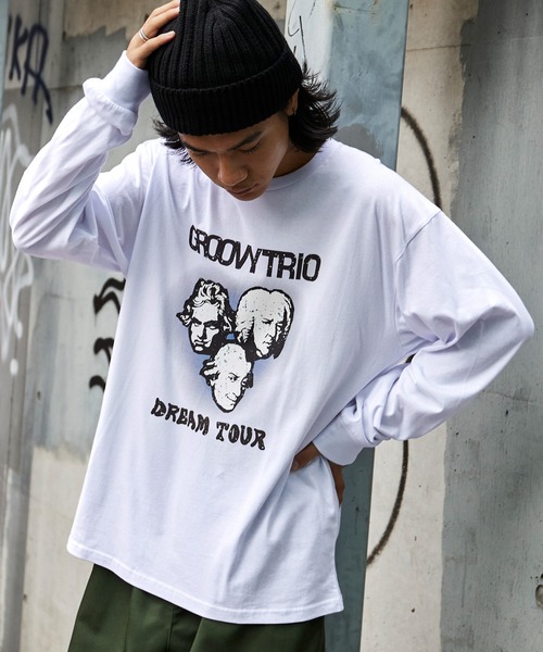 「MONO-MART」 長袖Tシャツ L ホワイト メンズ