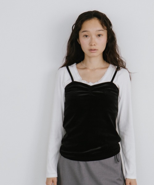 duei（デュイ） ヘンリーネック tシャツ レースヘンリーネックロング