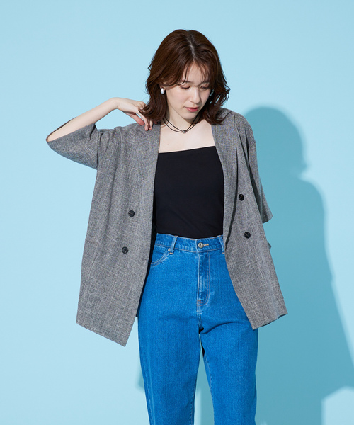 「abahouse mavie」 テーラードジャケット フリー アイボリー レディース_画像9