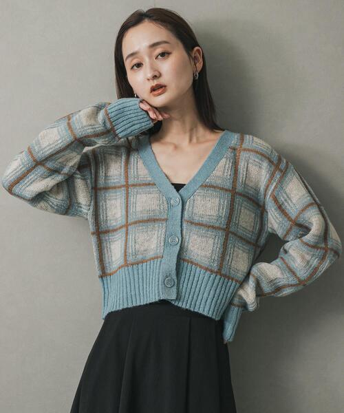 SENSE OF PLACE by URBAN RESEARCH カーディガン モヘアチェック SENSE OF PLACE by URBAN RESEARCH カーディガン モヘアチェック