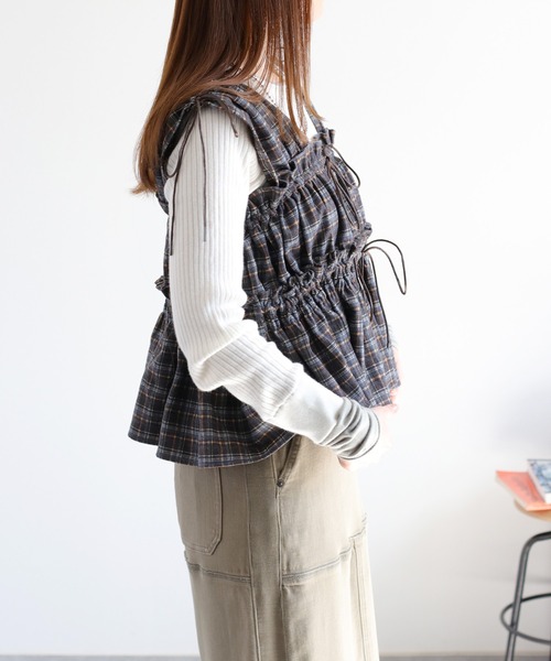 cepo（セポ） ベスト ジレ 「秋冬仕様の新色♪」チェックシャーリング 