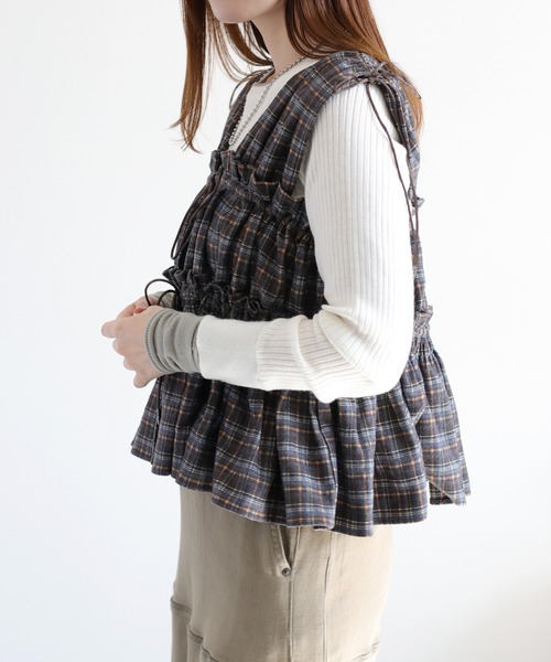 cepo（セポ） ベスト ジレ 「秋冬仕様の新色♪」チェックシャーリング