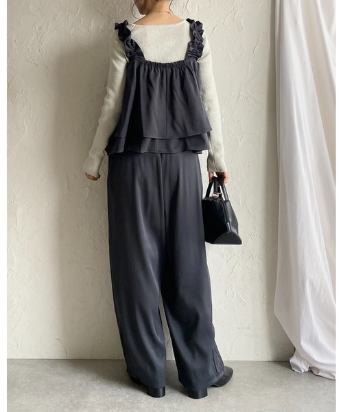 She's Closet セットアップ 肩フリルショルダーギャザーキャミソール