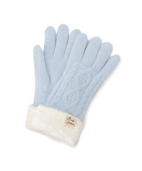 PINK-latte（ピンクラテ） 手袋 ケーブル編み裏モール手袋 キッズ 子供
