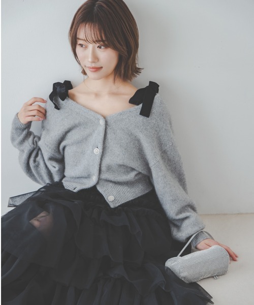 SNIDEL（スナイデル） カーディガン フォックスビジューカーディガン