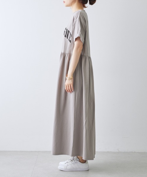 「PUAL CE CIN」 「Du noir」半袖ワンピース FREE チャコール レディース_画像3