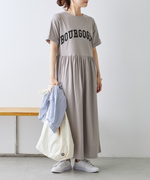 「PUAL CE CIN」 「Du noir」半袖ワンピース FREE チャコール レディース_画像9