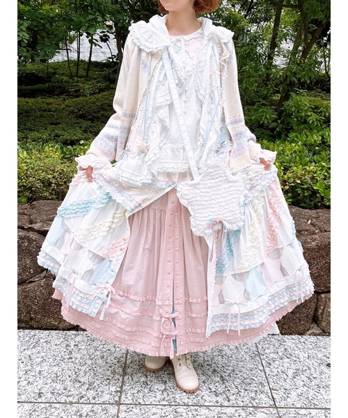 PINK HOUSE（ピンクハウス） スカート 星ワッペン使い配色フリル