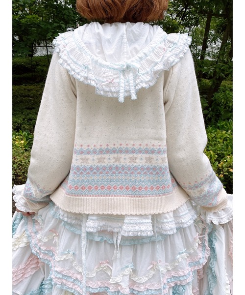 PINK HOUSE（ピンクハウス） スカート 星ワッペン使い配色フリル