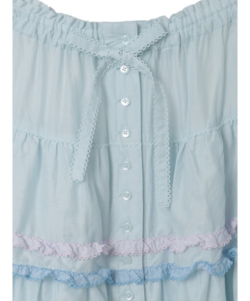 PINK HOUSE（ピンクハウス） スカート 星ワッペン使い配色フリル