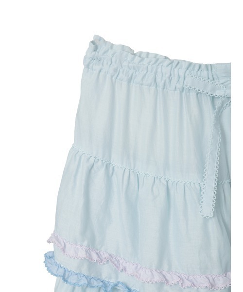 PINK HOUSE（ピンクハウス） スカート 星ワッペン使い配色フリル