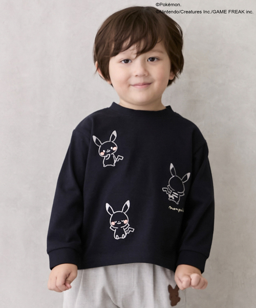 petit main tシャツ 「モンポケ」刺しゅう長袖T キッズ 子供服 男の子