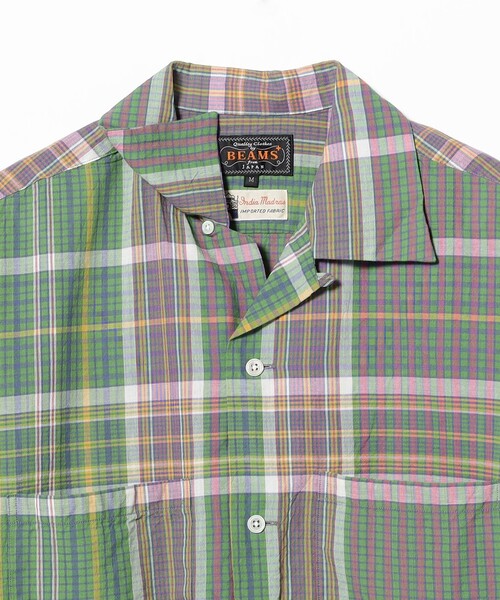 BEAMS+（ビームスプラス） シャツ Open Collar Madras メンズ
