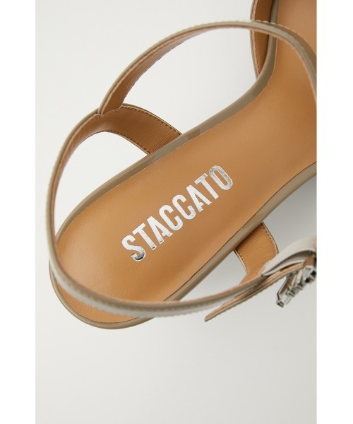 「STACCATO」 ヒールサンダル 24cm グレイッシュベージュ レディース_画像4