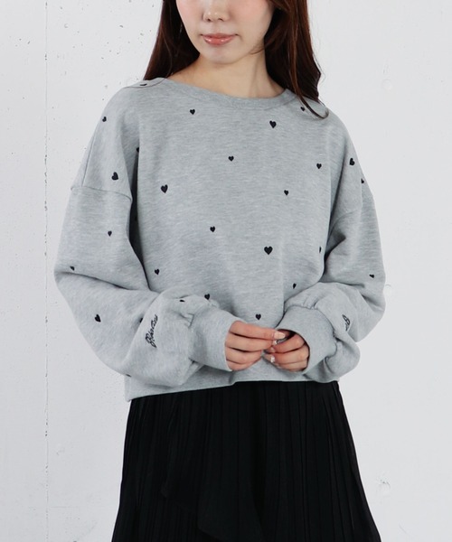 archives（アルシーヴ） トレーナー スウェット ランダムハート刺繍