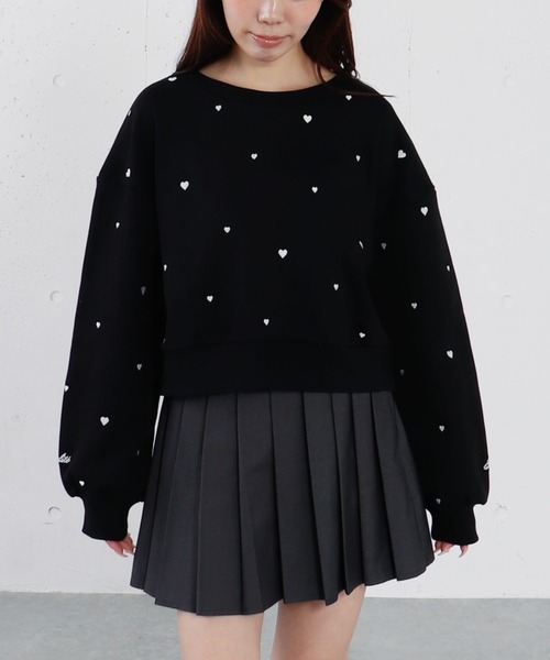 archives（アルシーヴ） トレーナー スウェット ランダムハート刺繍