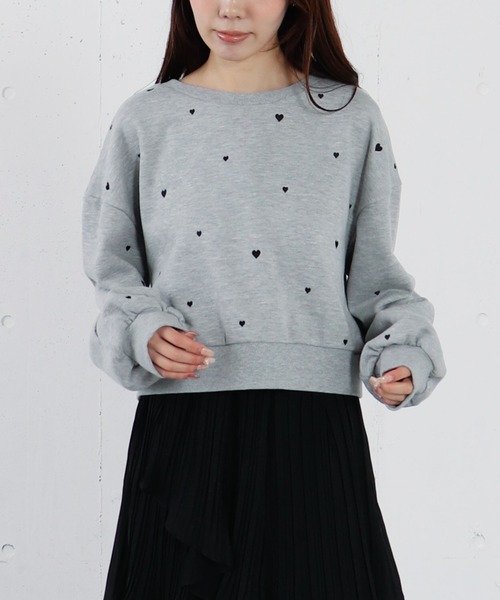 archives（アルシーヴ） トレーナー スウェット ランダムハート刺繍