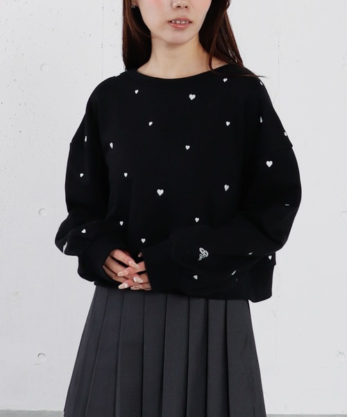 archives（アルシーヴ） トレーナー スウェット ランダムハート刺繍