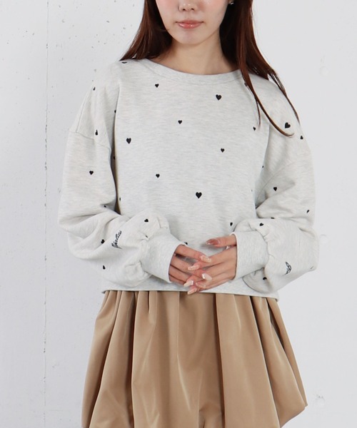 archives（アルシーヴ） トレーナー スウェット ランダムハート刺繍