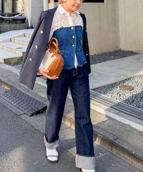 キャミソール　デニム Rie Miller（リエミラー） キャミソール 「RM denim」2WAYデニム