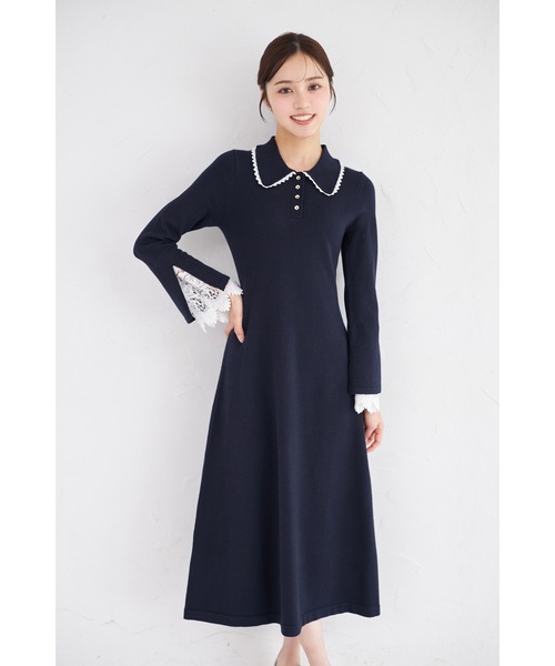 tocco closet（トッコ クローゼット） ワンピース レース付きポロ