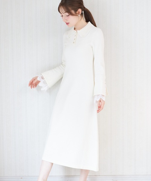 tocco closet（トッコ クローゼット） ワンピース レース付きポロ