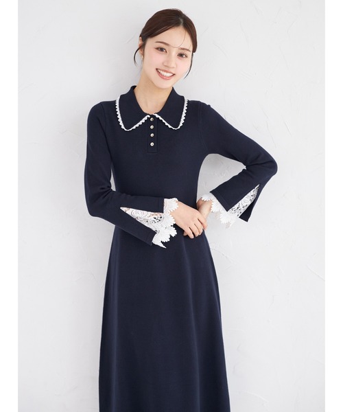 tocco closet（トッコ クローゼット） ワンピース レース付きポロ