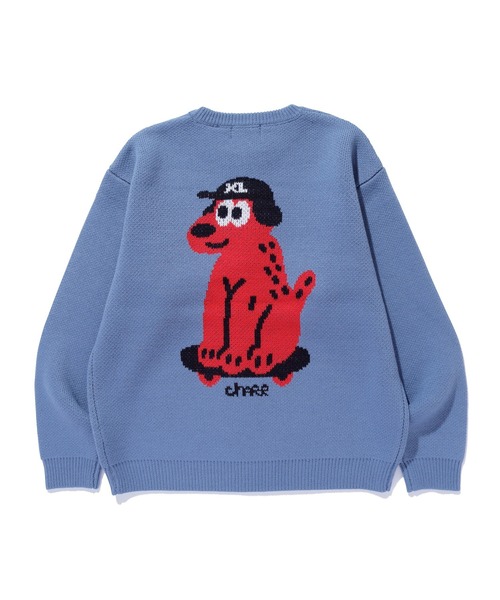 しゅあい　すのチル服　赤、青　BIG用 赤、青 XLARGE（エクストラ ラージ） セーター ニット ONE CHU CREWNECK KNIT