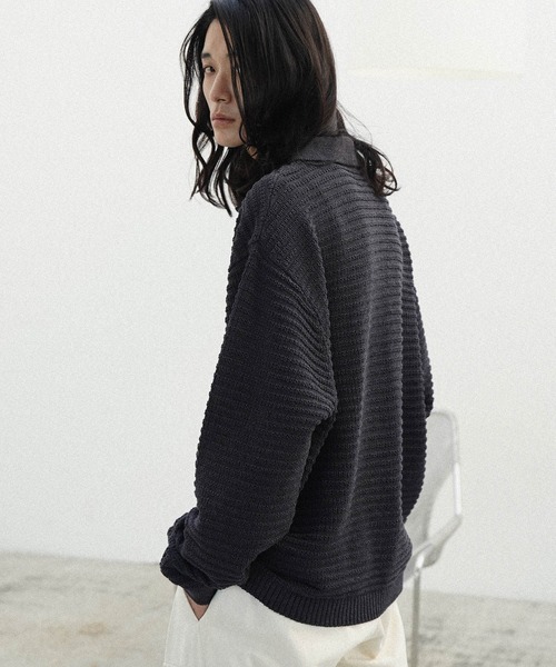 「WYM LIDNM」 長袖ニット M ベージュ メンズ_画像7