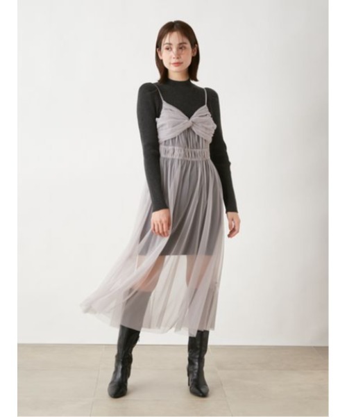 「SNIDEL」 キャミソールワンピース ONE SIZE ブラック レディースの画像