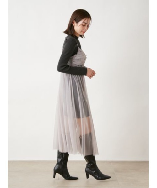 「SNIDEL」 キャミソールワンピース ONE SIZE ブラック レディースの画像