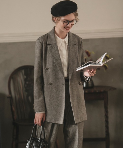 「BONLECILL noir」 パンツスーツ M ベージュ レディース_画像2