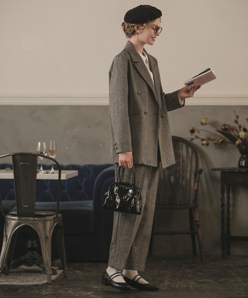 「BONLECILL noir」 パンツスーツ M ベージュ レディース_画像5