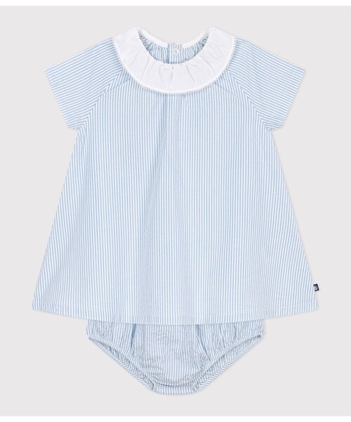 PETIT BATEAU（プチバトー） ワンピース シアサッカーワンピース
