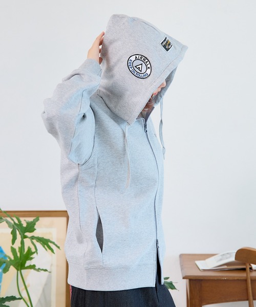 「AIRWALK」 ジップアップパーカー LARGE ワインレッド レディース_画像3