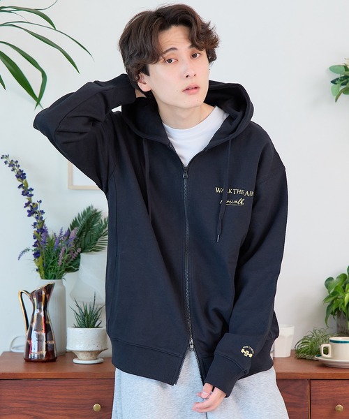 「AIRWALK」 ジップアップパーカー LARGE ワインレッド レディース_画像5