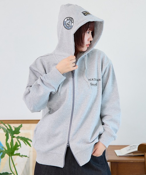 「AIRWALK」 ジップアップパーカー LARGE ワインレッド レディース_画像8