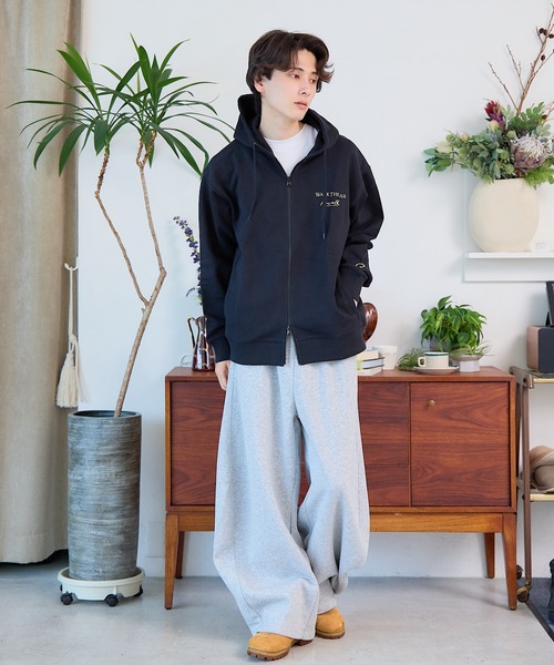 「AIRWALK」 ジップアップパーカー LARGE ワインレッド レディース_画像9