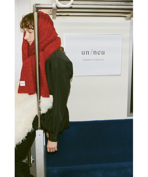「un/neu」 ストール FREE レッド レディース_画像3