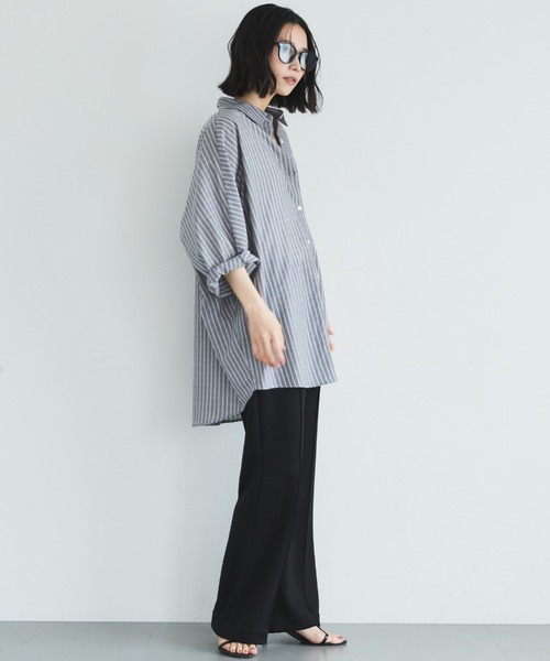 パンツ 多機能センターシームソフトリブパンツ レディースの画像
